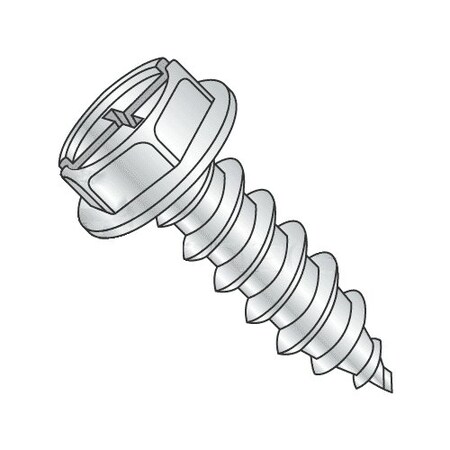Newport Fasteners Sheet Metal Screw, #12-14 x 3 in, Zinc Plated Steel Flange Hex Head 1000 PK 918589-1000